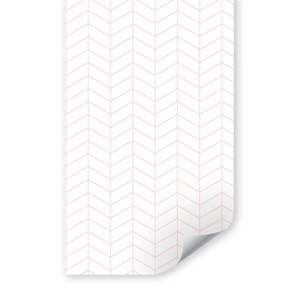 Papel De Parede Infantil Chevron Rosa Com Fundo Branco Lilibee Mobile