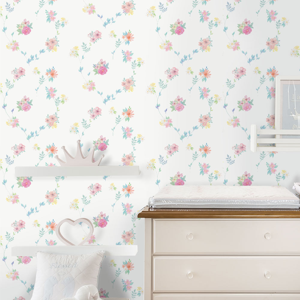 Papel de Parede Infantil Vichy Rosa Claro - lilibee - mobile