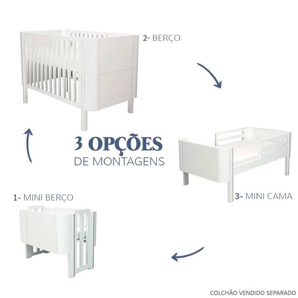 Berço Move 3 em 1 Branco | Compre na Lilibee - lilibee - mobile