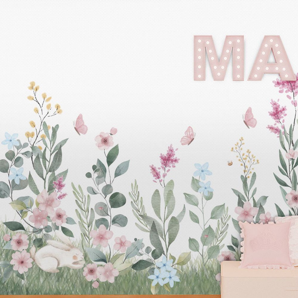 Papel de Parede Infantil Floral Mali Virgínia - lilibee - mobile