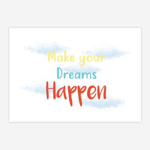 Quadro-Infantil-Make-your-Dreams-Happen-Preto-1