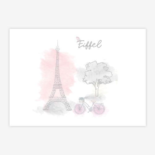 Quadro-Infantil-Paris-Eiffel-Rosa-Horizontal-1