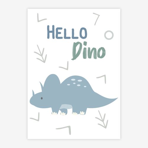 Quadro-Infantil-Dino-Hello-Triceraptor-Azul-1