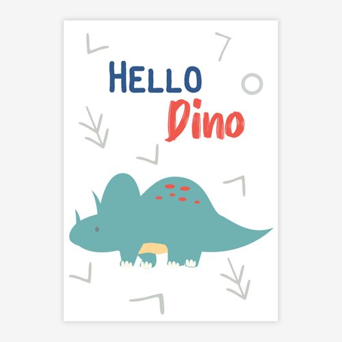 Quadro-Infantil-Dino-Hello-Triceraptor-Color-1