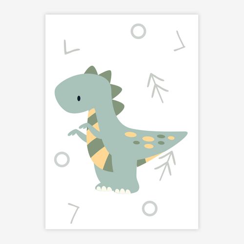 Quadro-Infantil-Dino-T-Rex-Color-1