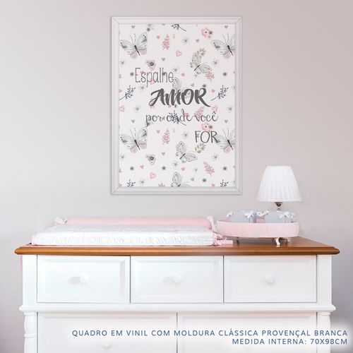 Quadro-Infantil-Aquarela-Espalhe-Amor-Cinza-Vertical-2