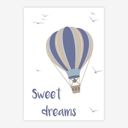 Quadro-Infantil-Balao-Sweet-Dreams-Azul-1