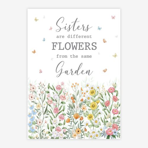 Quadro-Infantil-Sisters-Are-Different-Flowers-From-The-Same-Garden-1