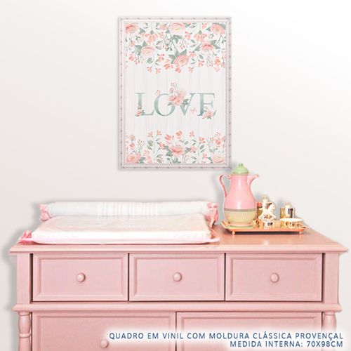 Quadro-Infantil-Love-com-Flores-Rosa-2