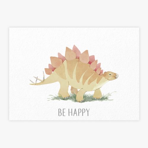 Quadro-Infantil-Stegosaurus-Be-Happy-1