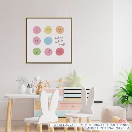 Quadro-Infantil-Feel-Free-and-Be-Happy-Pink-2