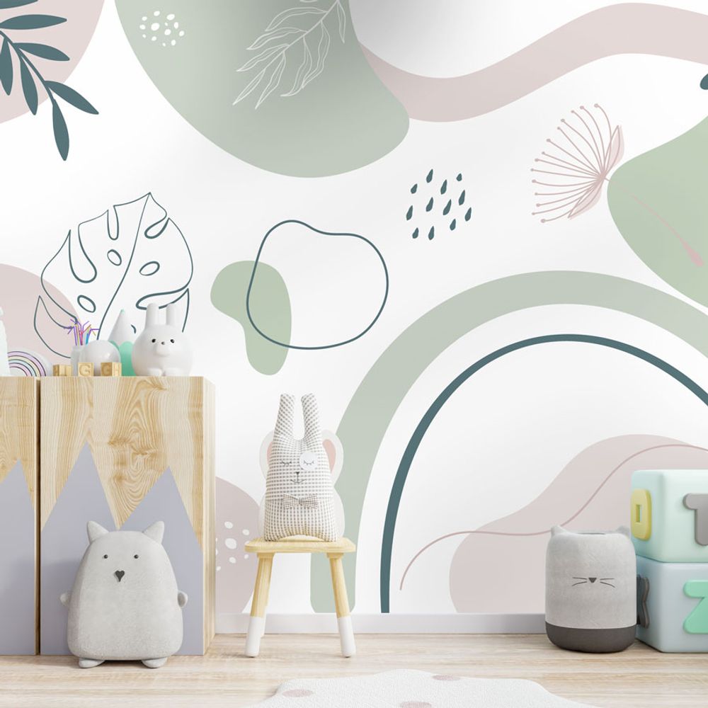 Papel de parede personalizado com desenho de planta de cacto fresco pequeno  para quarto de crianças, coberturas de parede, desenhos de pintura 430 cm x  300 cm