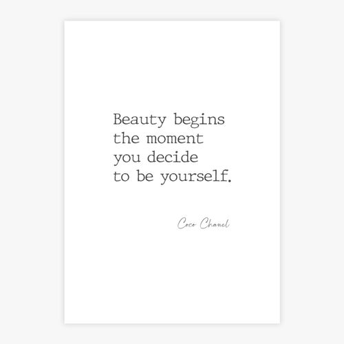 Quadro-Frase-Beauty-Begins-The-Moment-You-Decide-To-Be-Yourself-Preto---Vertical-1