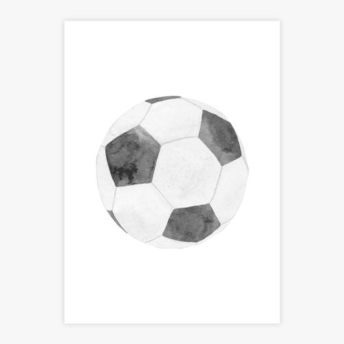 Quadro-Infantil-Bola-de-Futebol-Aquarela---Vertical-1