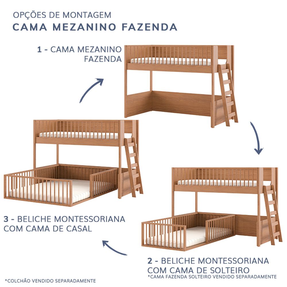 Beliche-Infantil-Montessoriana-Com-Cama-de-Casal-Fazenda---Freijo-4